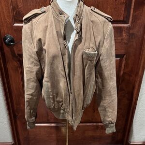 Vintage Men's Members Only Tan Suede Jacket